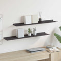 Schwebendes Regal 2 pcs Schwarz 100 x 18 x 2,5 cm Stahl
