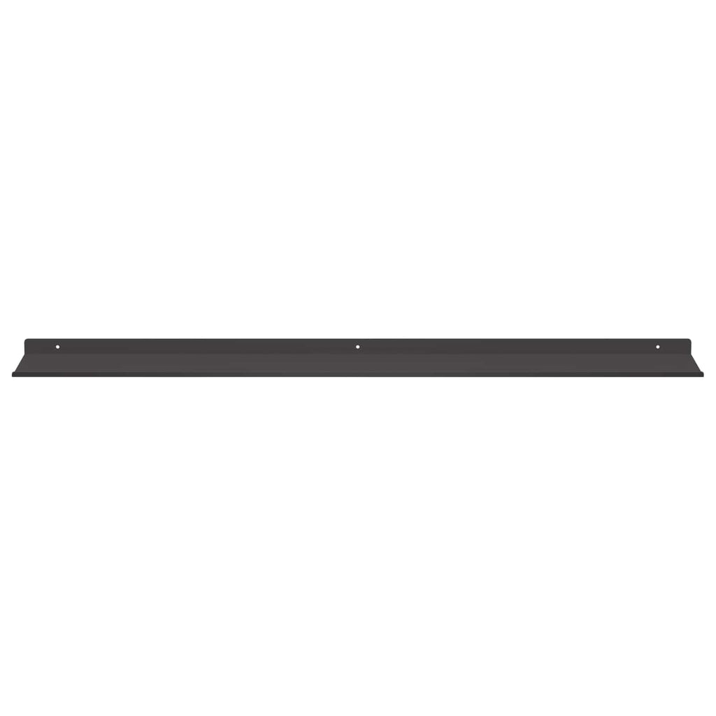 Schwebendes Regal 2 pcs Schwarz 100 x 18 x 2,5 cm Stahl