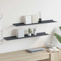 Schwebendes Regal 2 pcs Anthrazit 100 x 18 x 2,5 cm Stahl