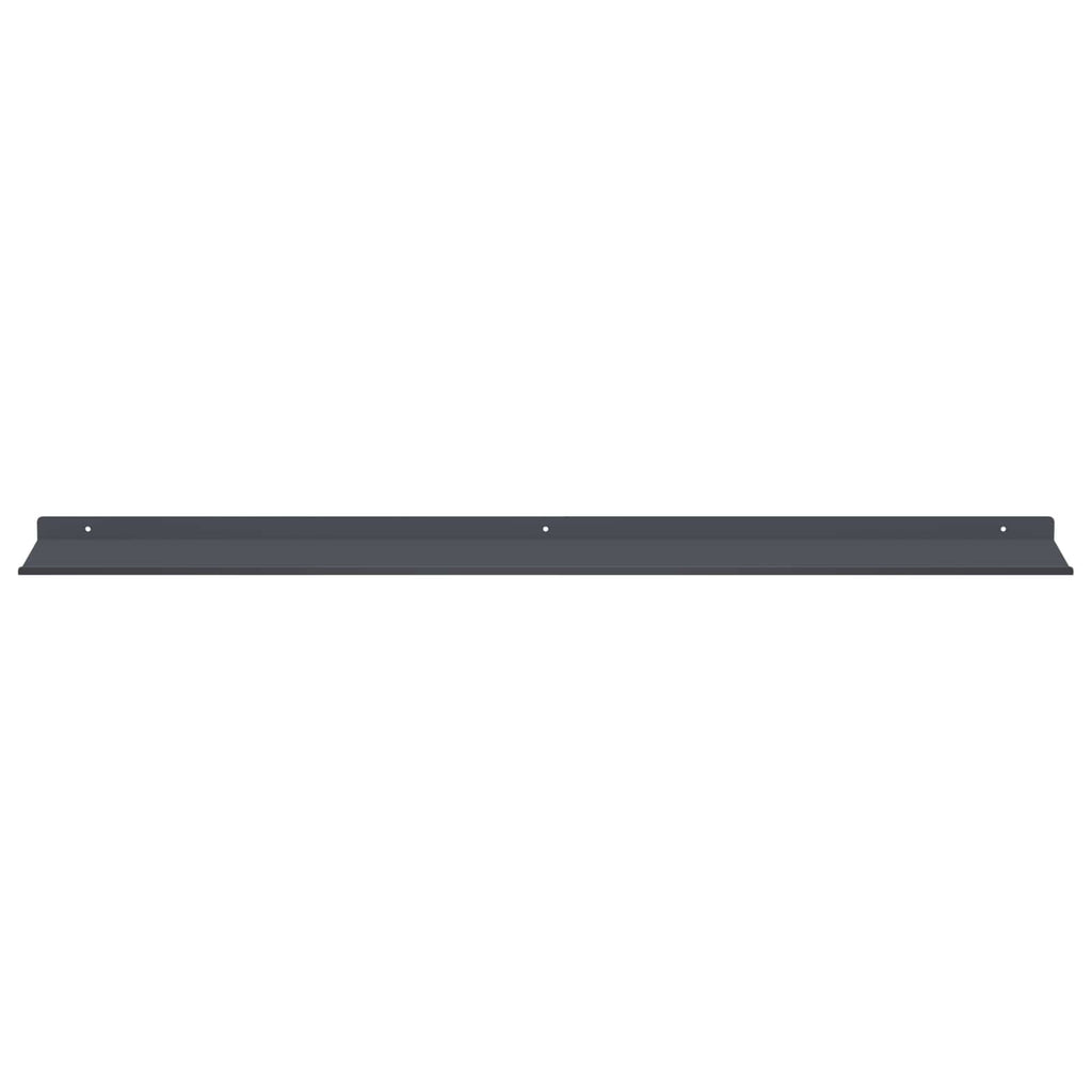 Schwebendes Regal 2 pcs Anthrazit 100 x 18 x 2,5 cm Stahl