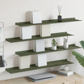 Schwebendes Regal 4 pcs Olive Grün 100 x 18 x 2,5 cm Stahl