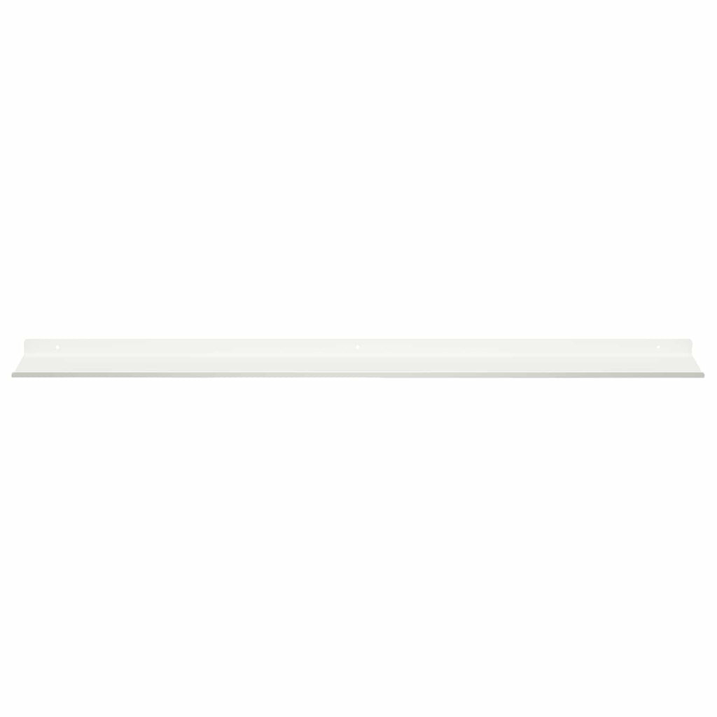 Schwebendes Regal 2 pcs Weiß 100 x 18 x 2,5 cm Stahl