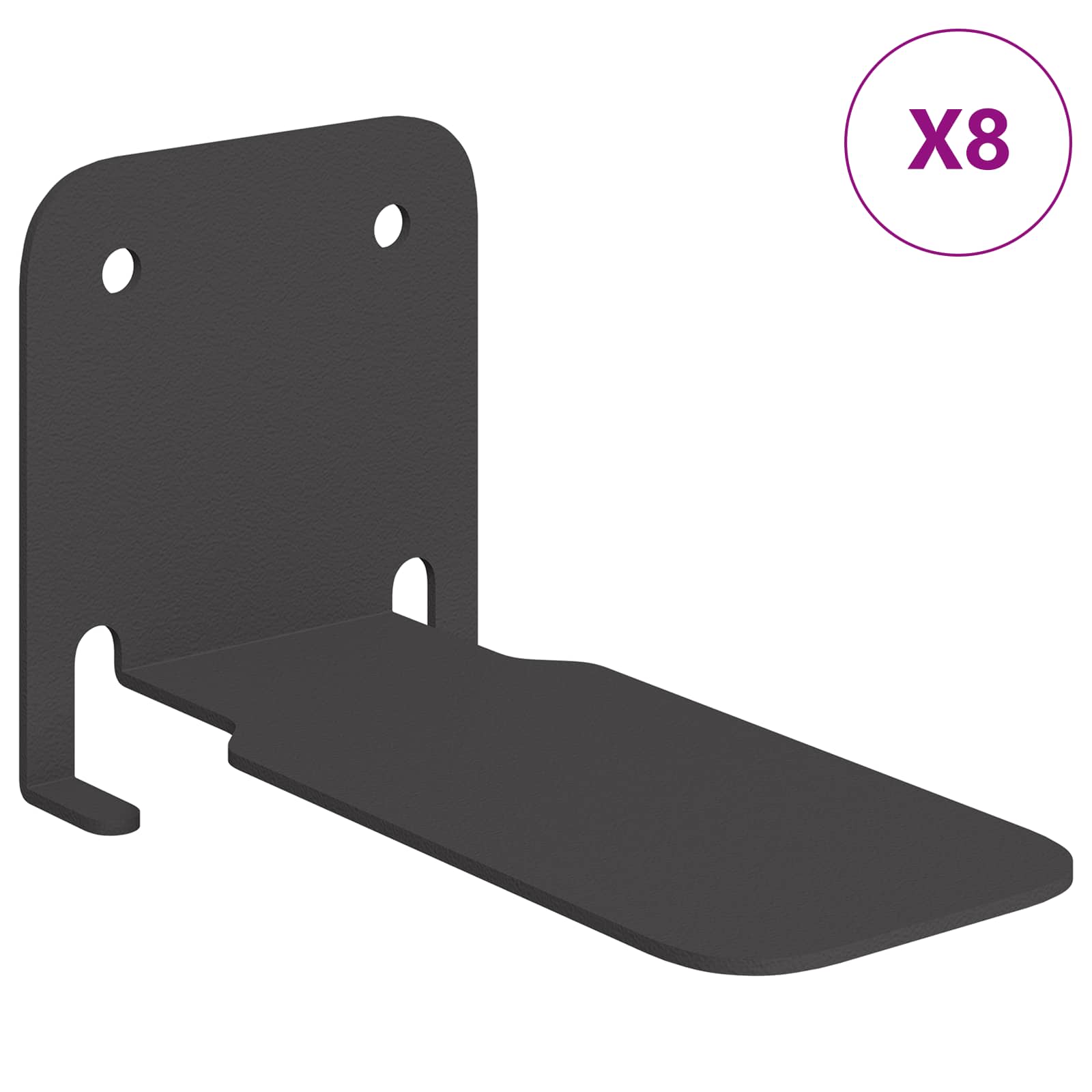 Schwebendes Regal mit Regal 8 pcs Schwarz 6 x 10,8 x 6,6 cm