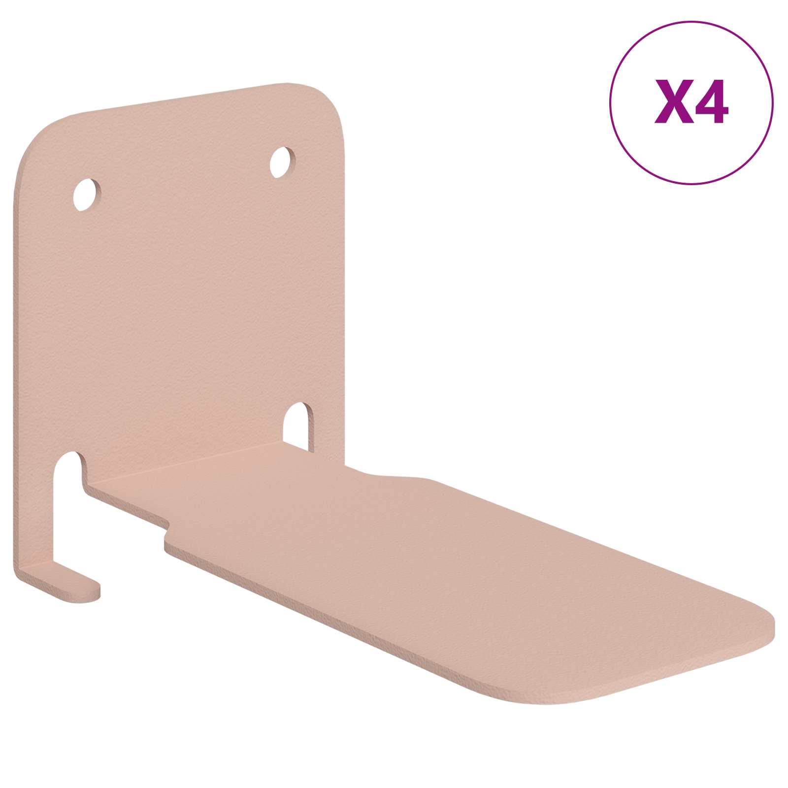 Schwebendes Regal mit Regal 4 pcs Rosa 6 x 10,8 x 6,6 cm