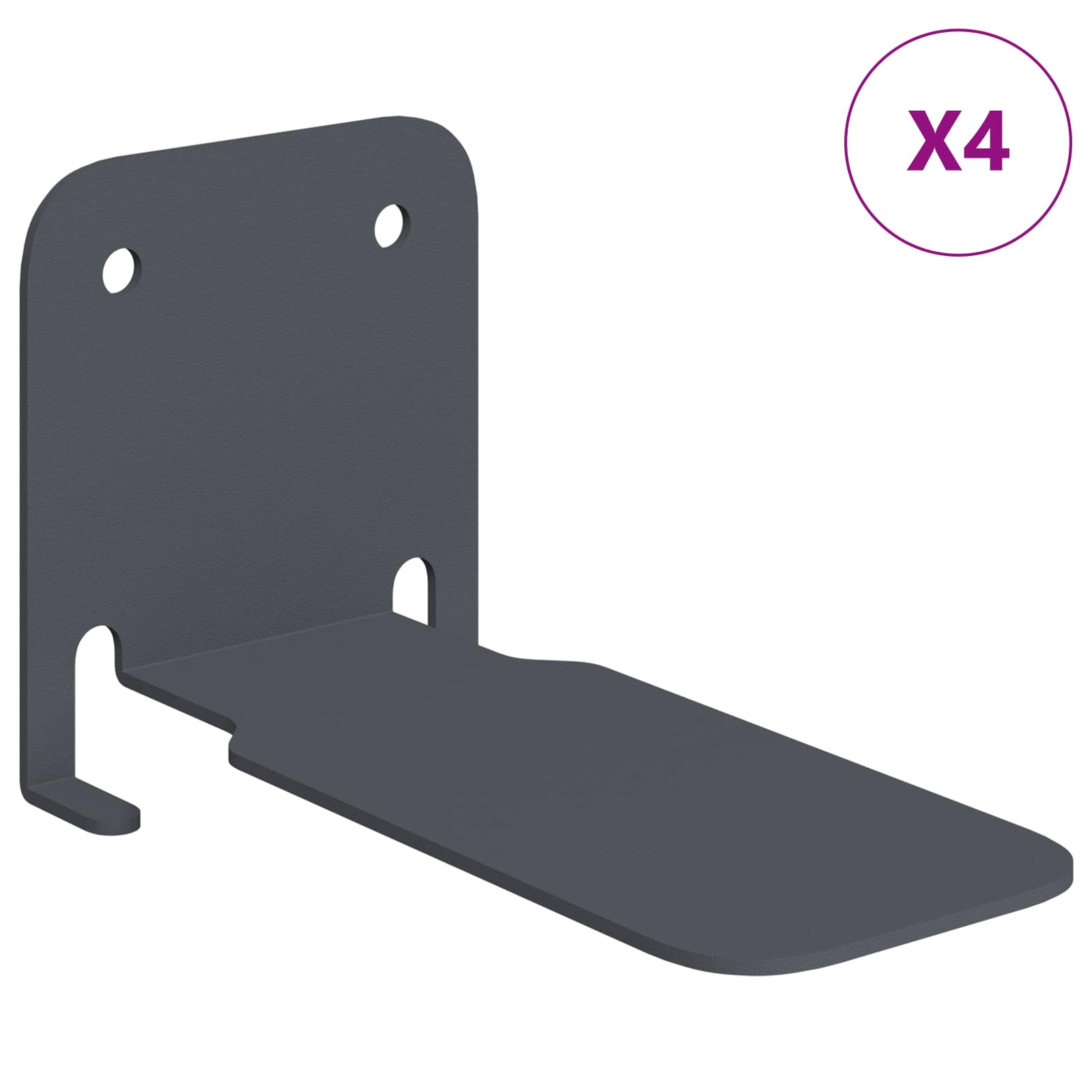 Schwebendes Regal mit Regal 4 pcs Anthrazit 6 x 10,8 x 6,6 cm