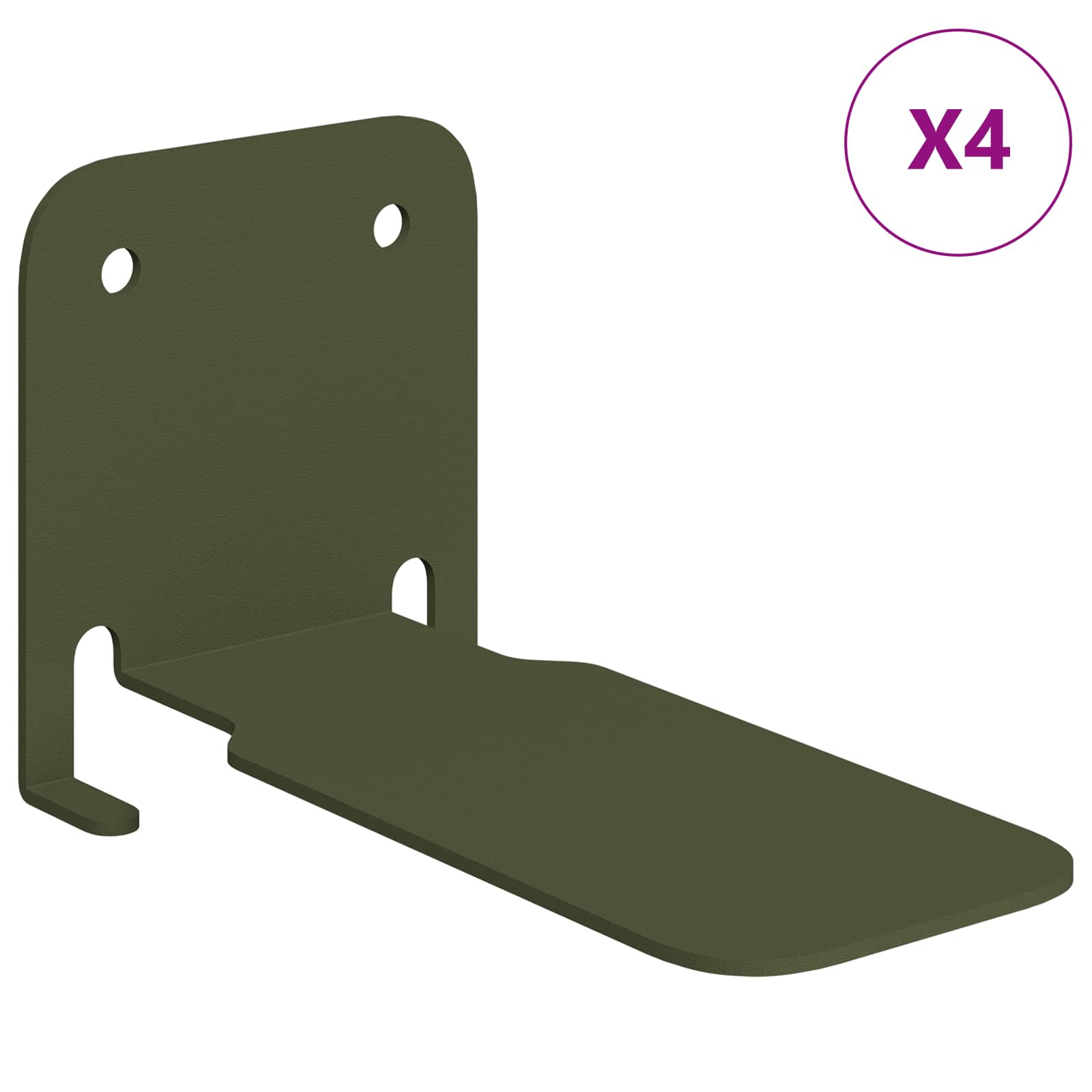Schwebendes Regal mit Regal 4 pcs Olive Grün 6 x 10,8 x 6,6 cm