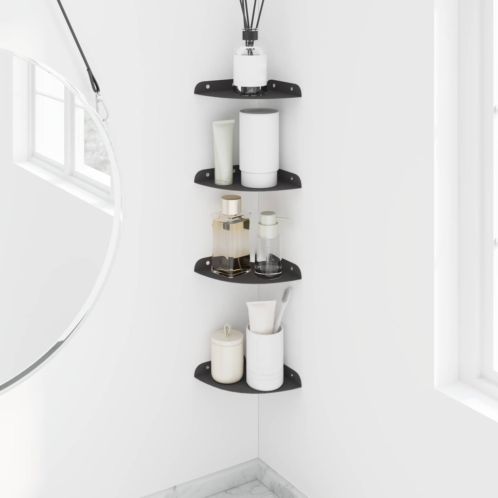 Schwebendes Regal mit Regal 4 pcs Schwarz 15 x 15 x 2 cm