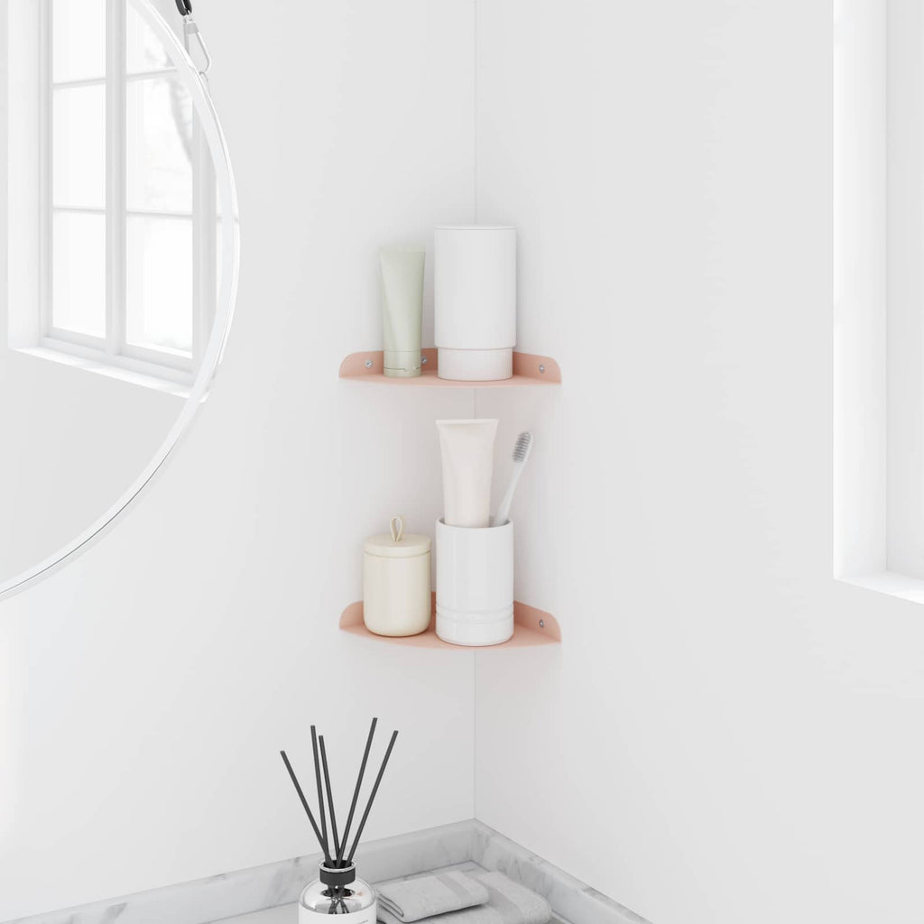 Schwebendes Regal mit Regal 2 pcs Rosa 15 x 15 x 2 cm