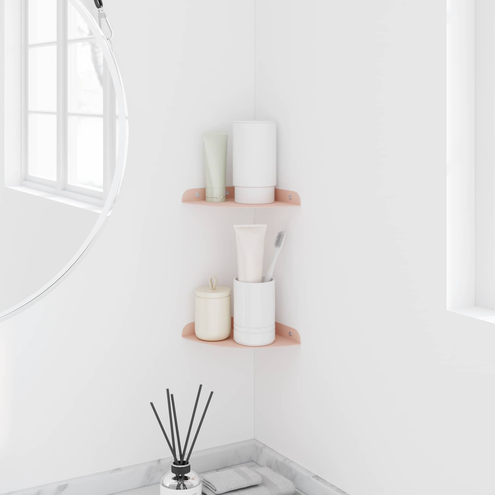 Schwebendes Regal mit Regal 2 pcs Rosa 15 x 15 x 2 cm