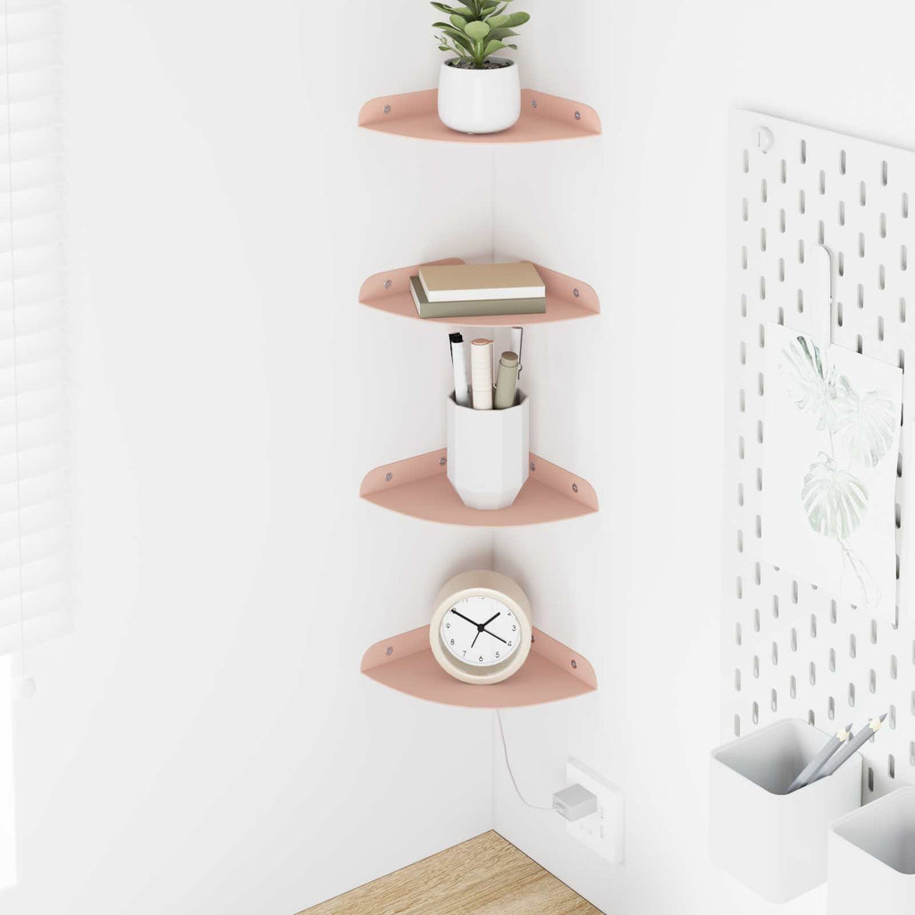 Schwebendes Regal mit Regal 4 pcs Rosa 15 x 15 x 2 cm