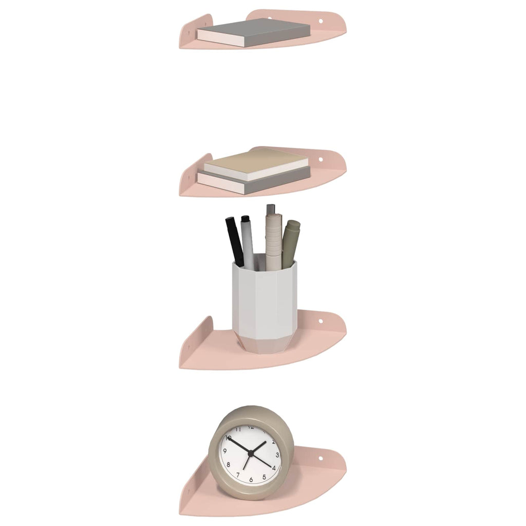 Schwebendes Regal mit Regal 4 pcs Rosa 15 x 15 x 2 cm