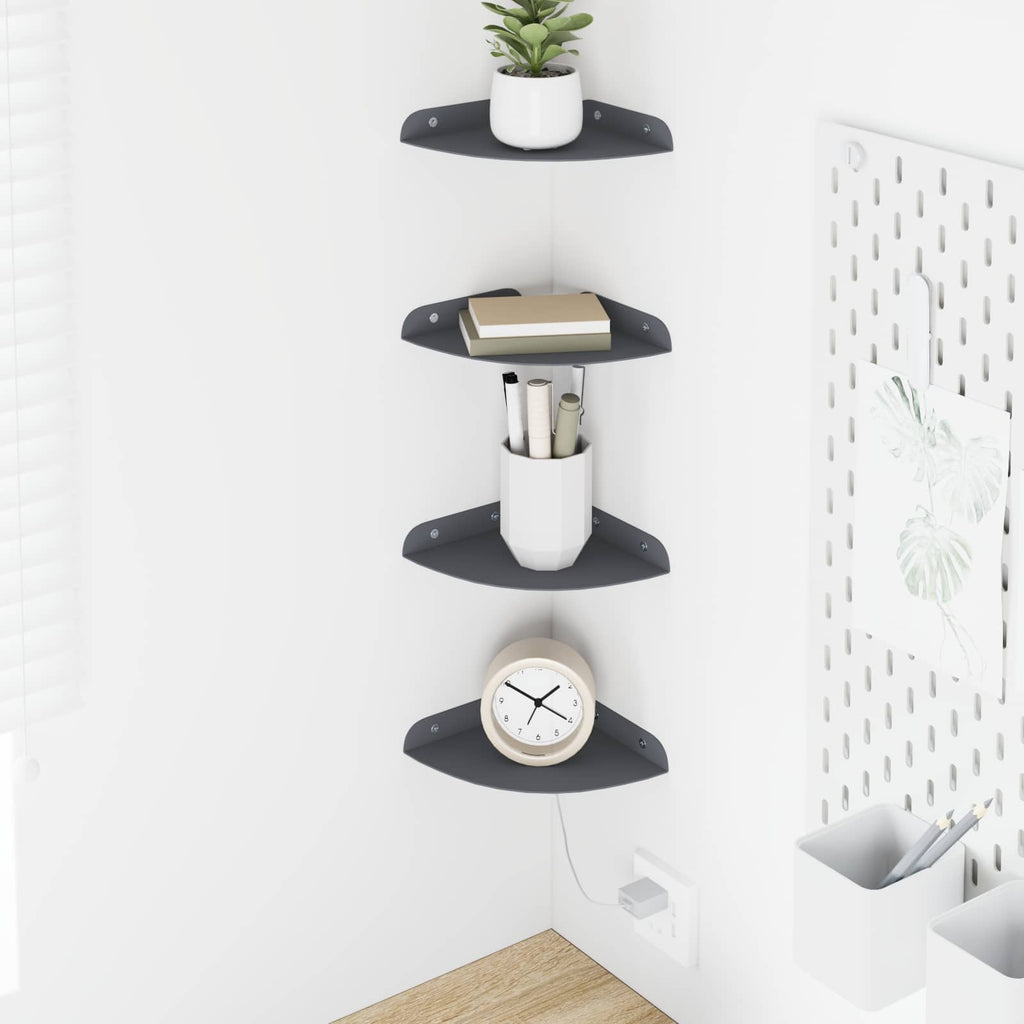 Schwebendes Regal mit Regal 4 pcs Anthrazit 15 x 15 x 2 cm