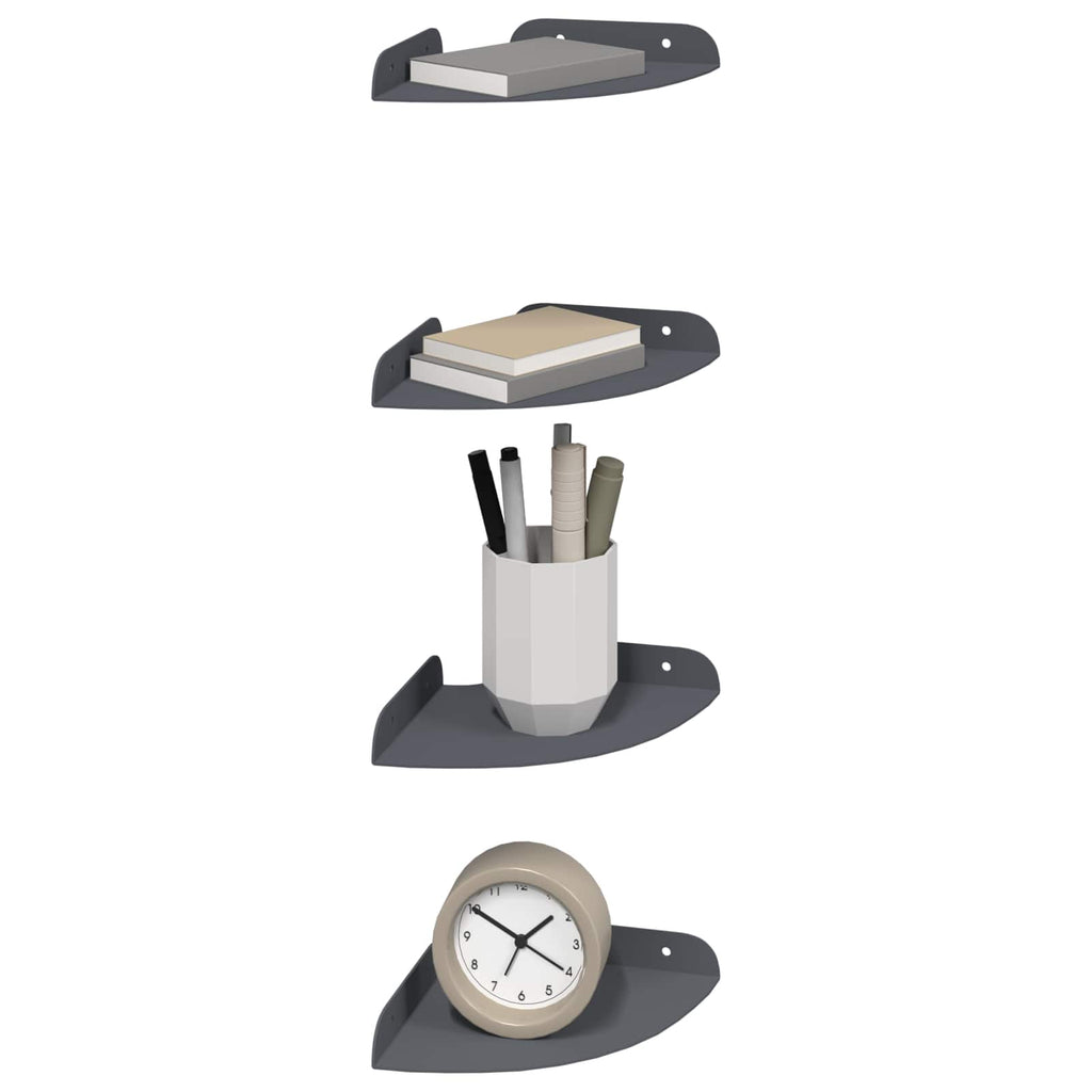 Schwebendes Regal mit Regal 4 pcs Anthrazit 15 x 15 x 2 cm