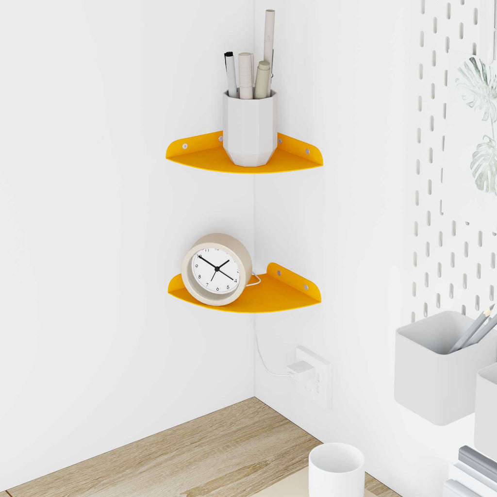 Schwebendes Regal mit Regal 2 pcs Senfgelb 15 x 15 x 2 cm