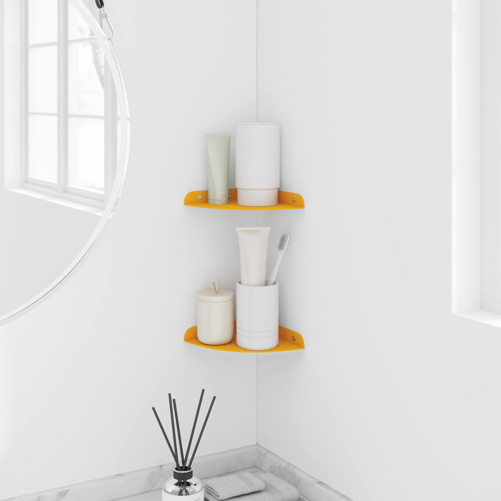 Schwebendes Regal mit Regal 2 pcs Senfgelb 15 x 15 x 2 cm