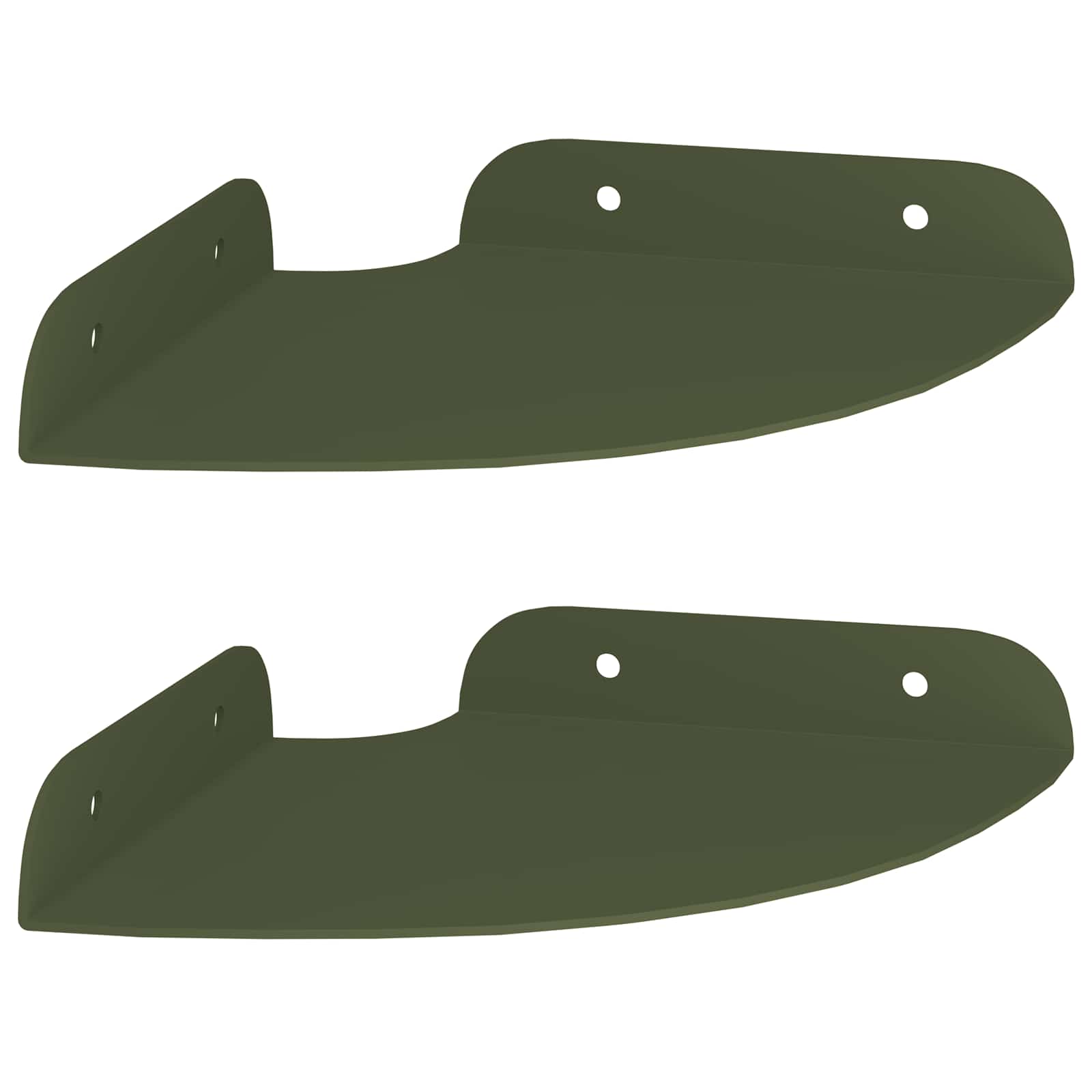 Schwebendes Regal mit Regal 2 pcs Olive Grün 15 x 15 x 2 cm
