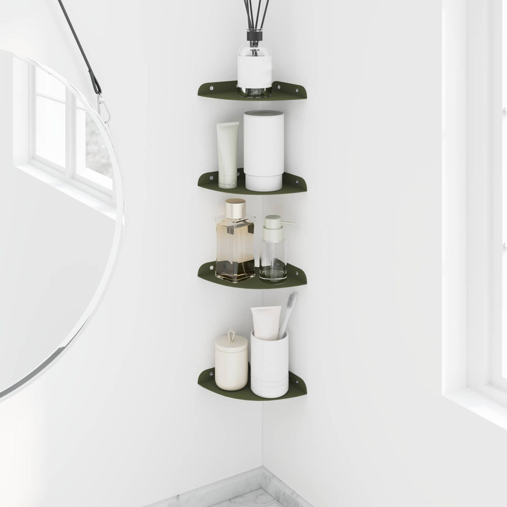 Schwebendes Regal mit Regal 4 pcs Olive Grün 15 x 15 x 2 cm