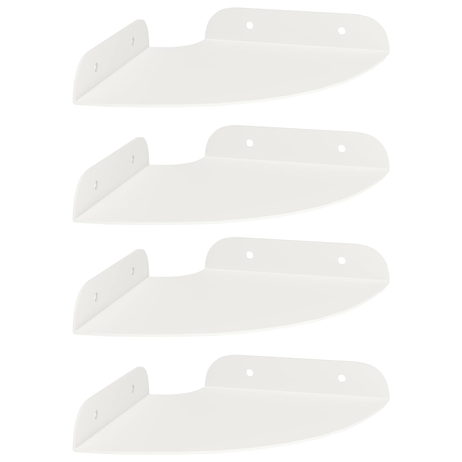 Schwebendes Regal mit Regal 4 pcs Weiß 15 x 15 x 2 cm