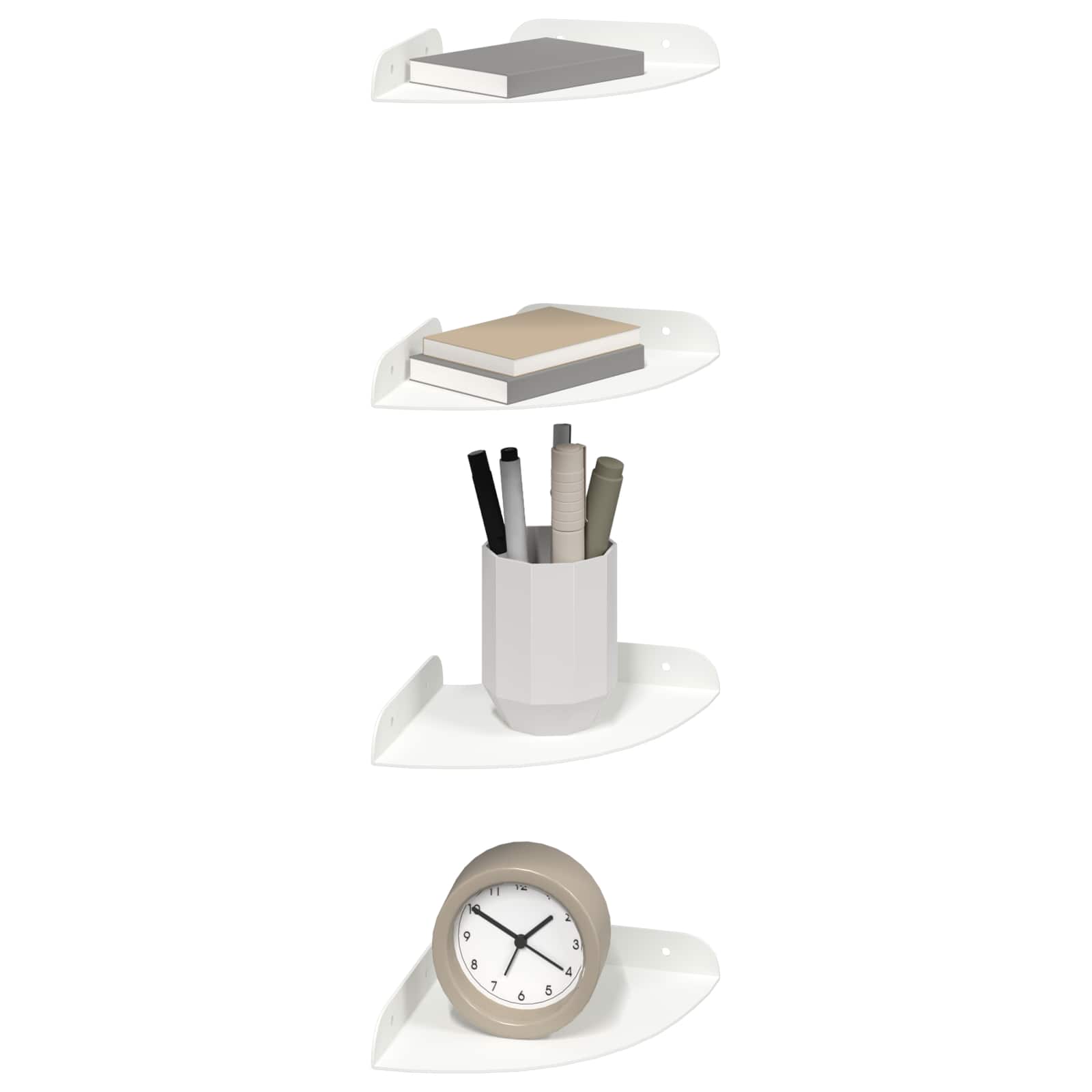 Schwebendes Regal mit Regal 4 pcs Weiß 15 x 15 x 2 cm