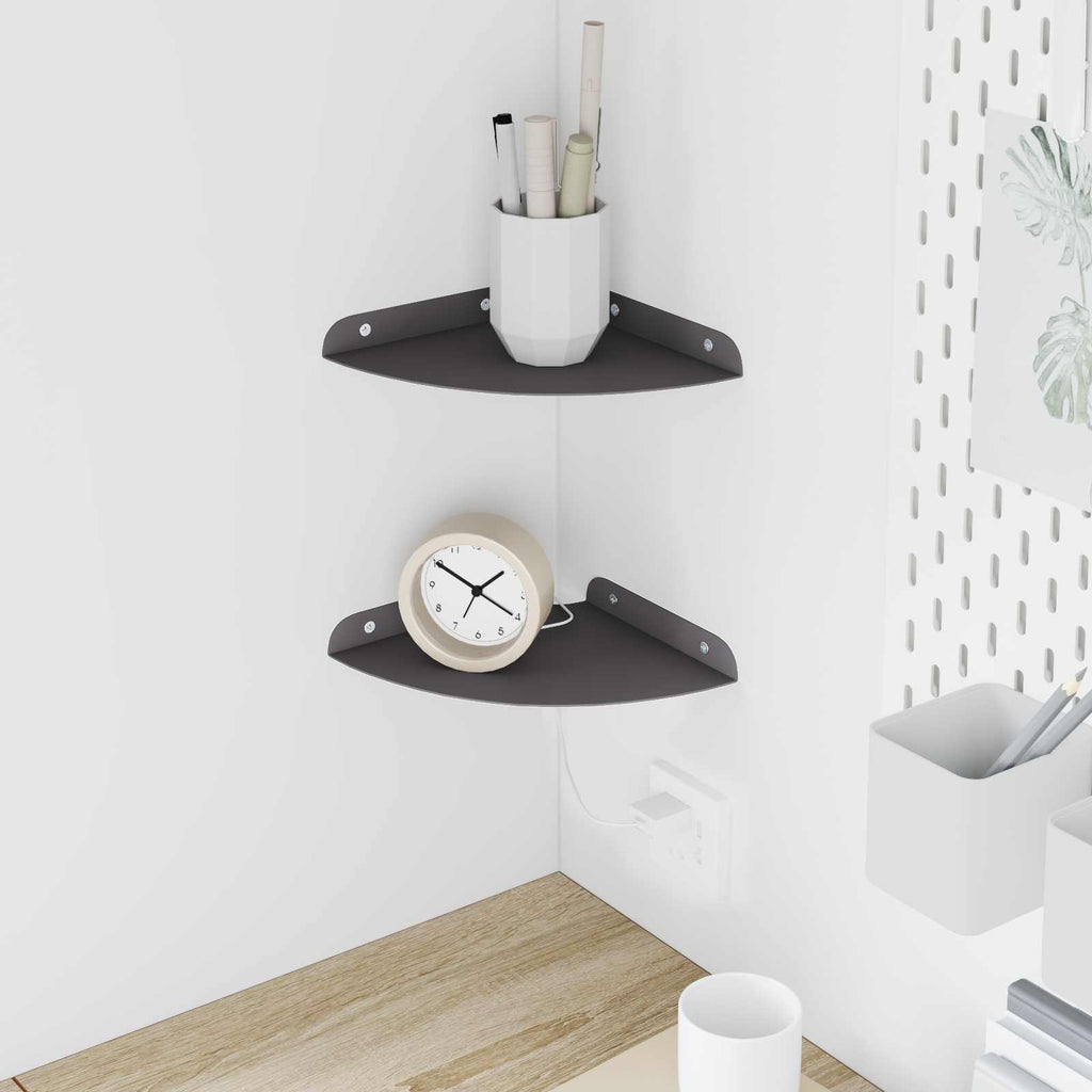 Schwebendes Regal mit Regal 2 pcs Schwarz 18 x 18 x 2 cm