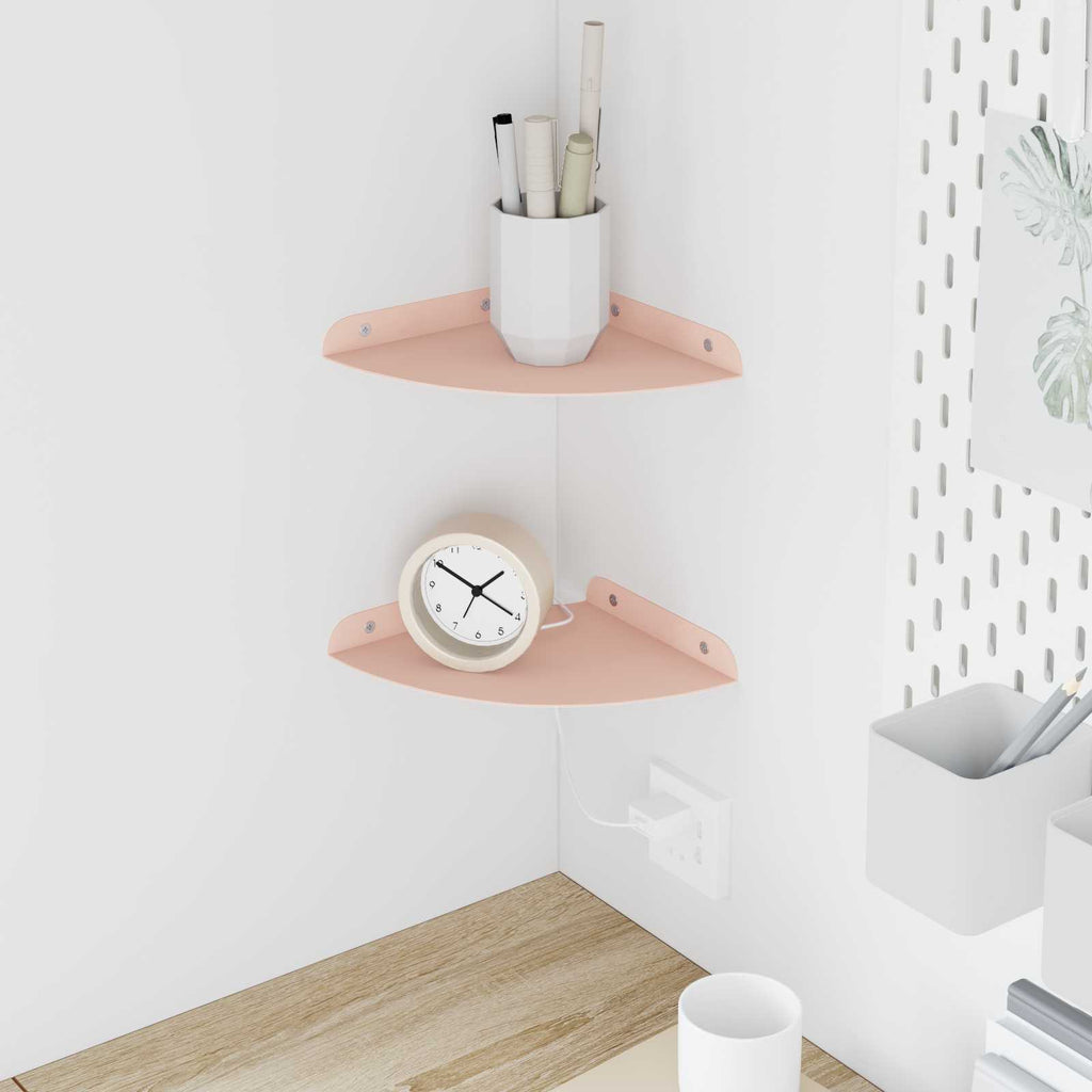Schwebendes Regal mit Regal 2 pcs Rosa 18 x 18 x 2 cm