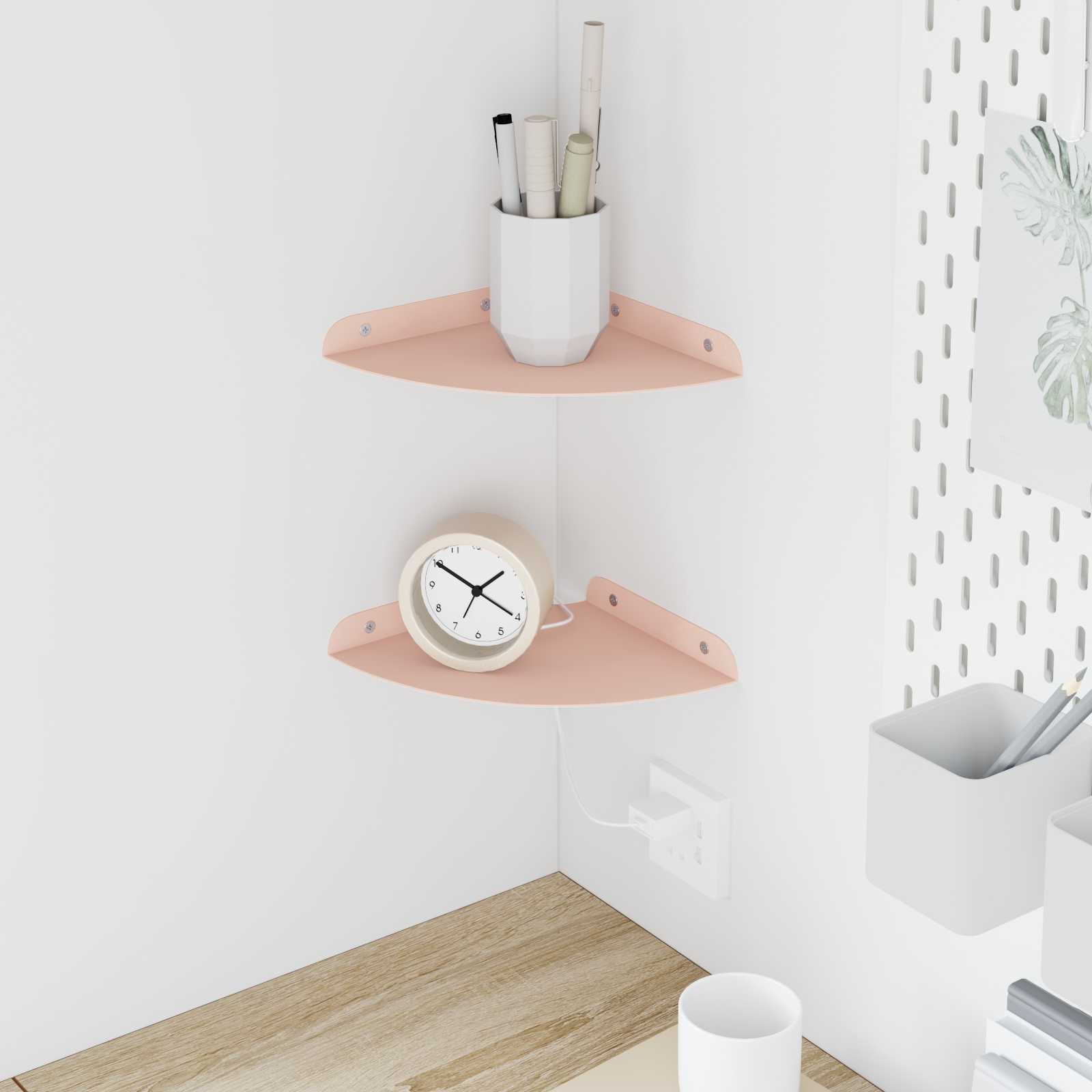 Schwebendes Regal mit Regal 2 pcs Rosa 18 x 18 x 2 cm