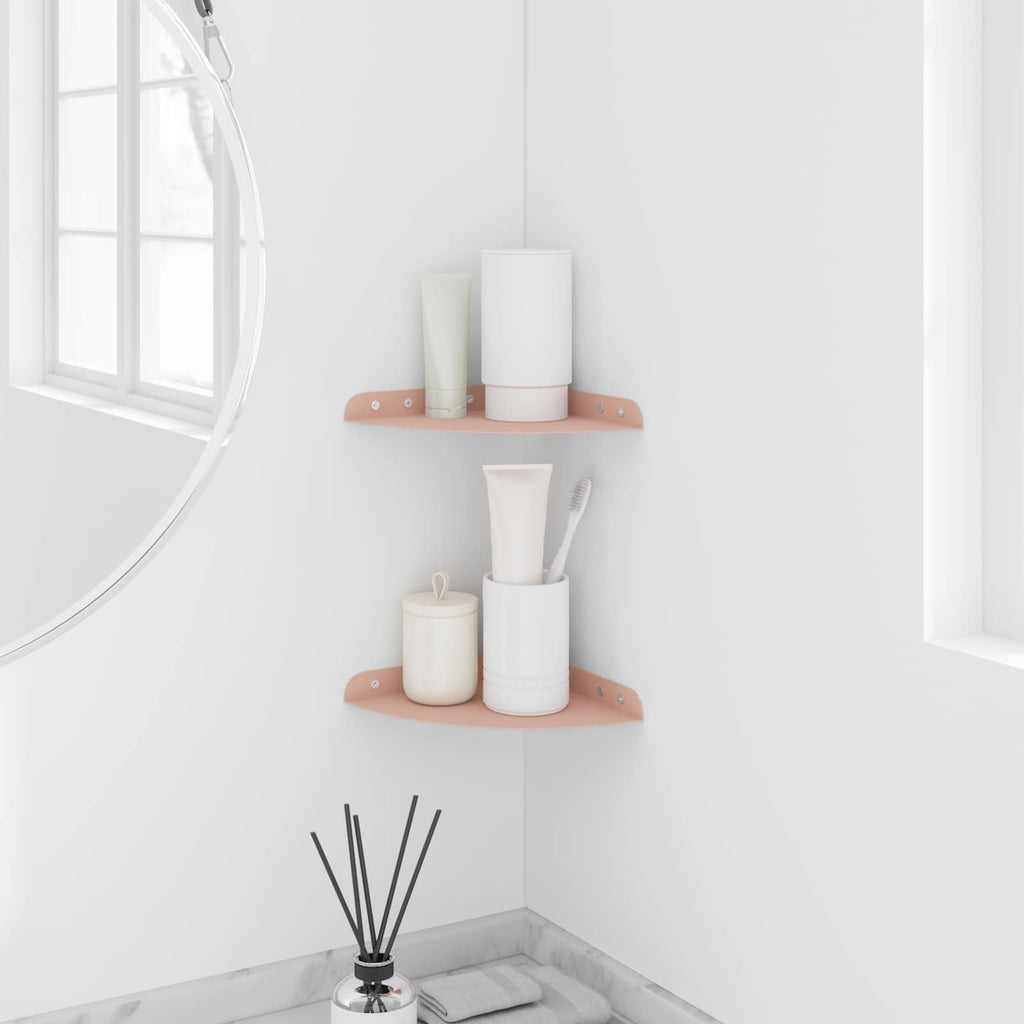 Schwebendes Regal mit Regal 2 pcs Rosa 18 x 18 x 2 cm