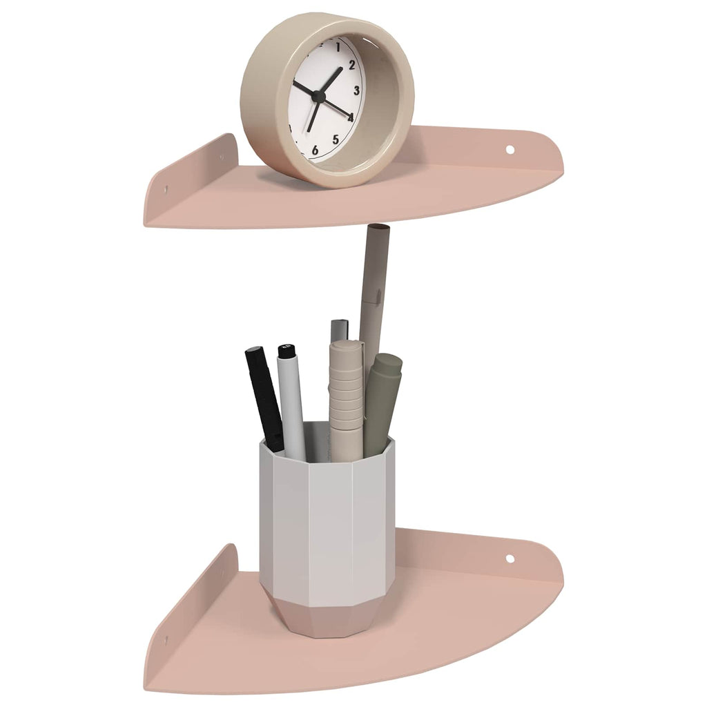 Schwebendes Regal mit Regal 2 pcs Rosa 18 x 18 x 2 cm