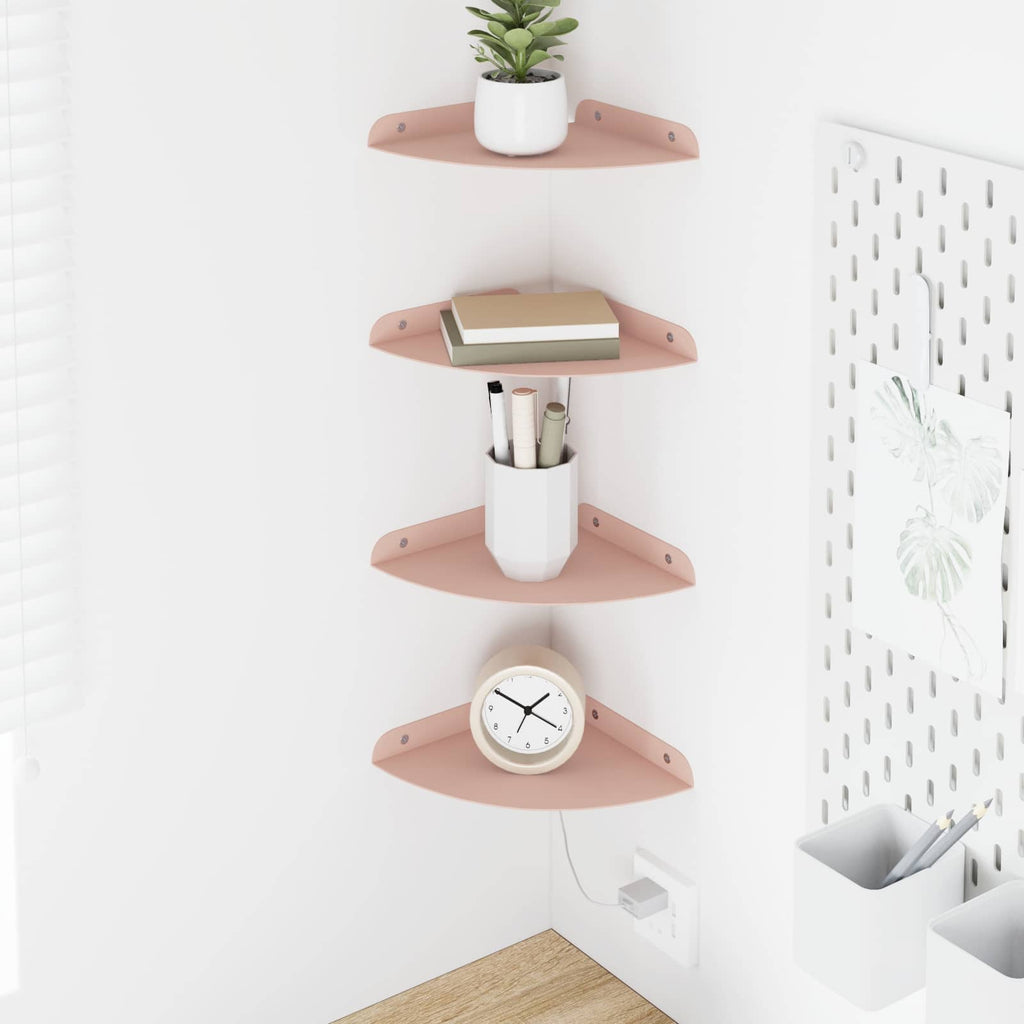 Schwebendes Regal mit Regal 4 pcs Rosa 18 x 18 x 2 cm
