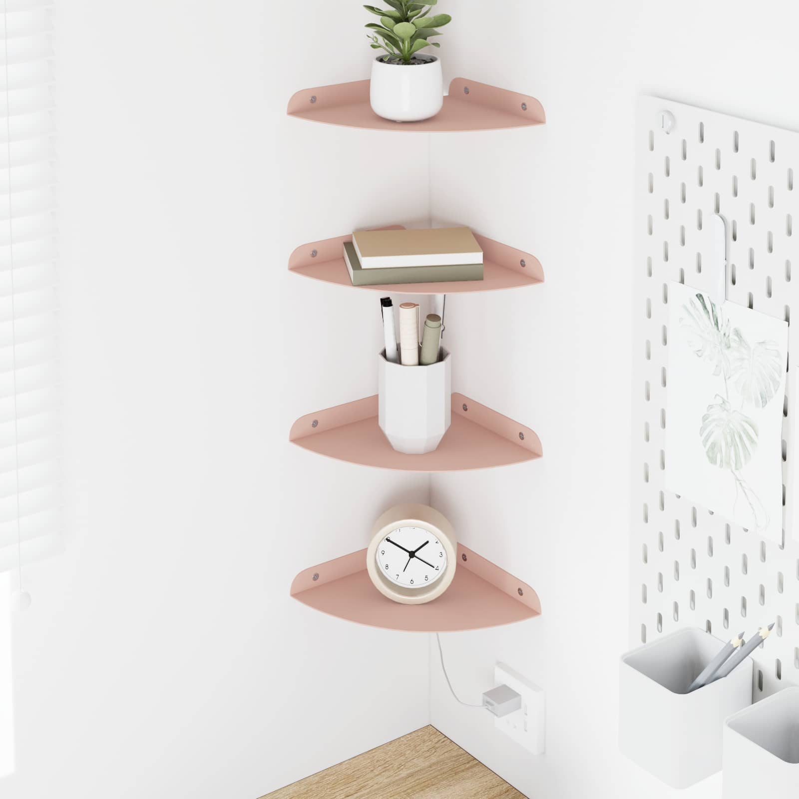Schwebendes Regal mit Regal 4 pcs Rosa 18 x 18 x 2 cm