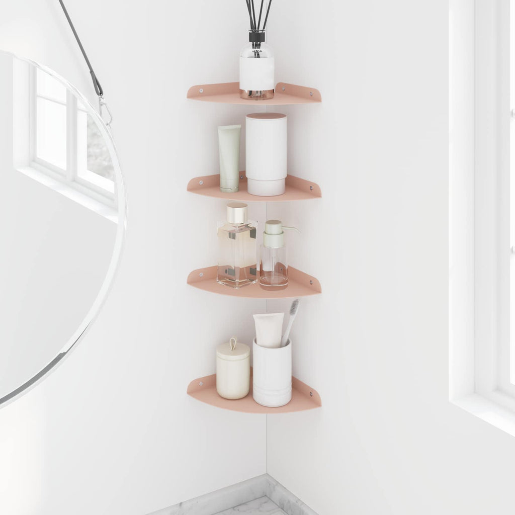 Schwebendes Regal mit Regal 4 pcs Rosa 18 x 18 x 2 cm