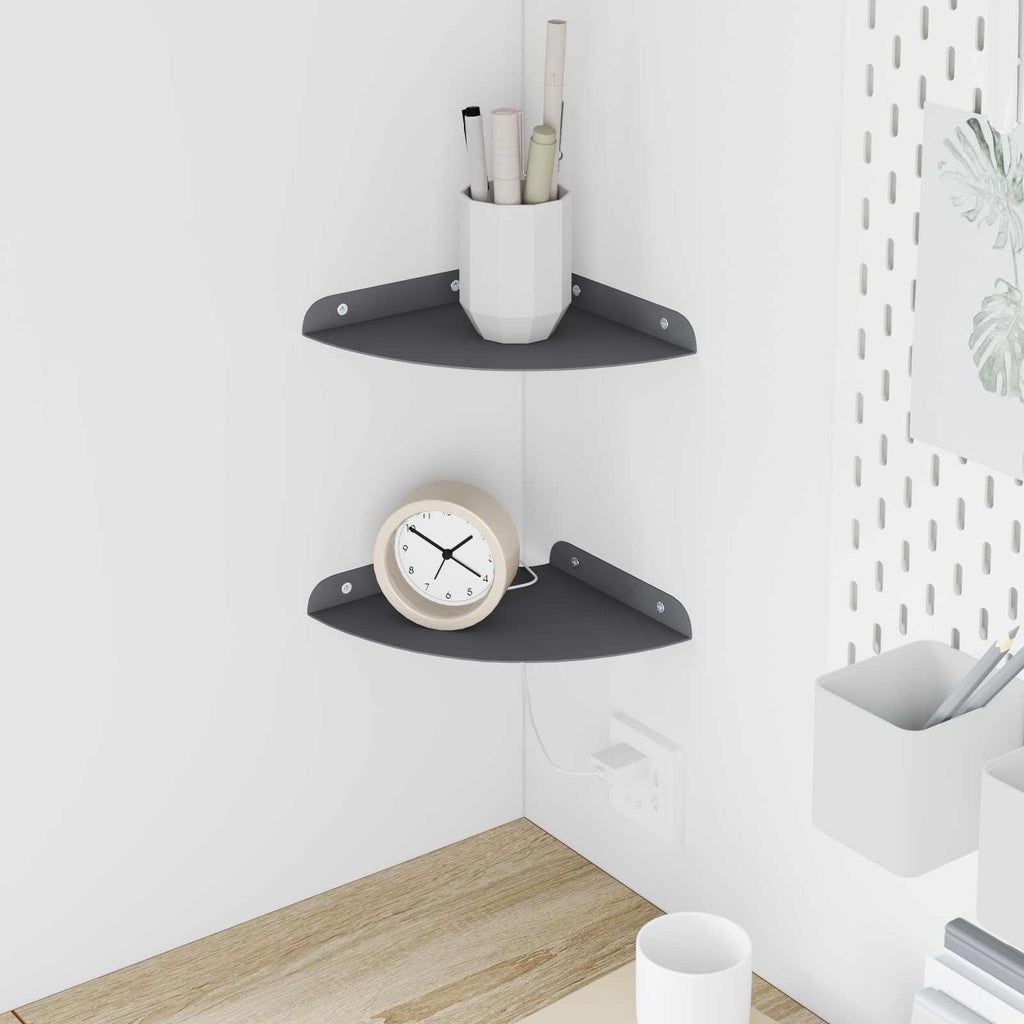 Schwebendes Regal mit Regal 2 pcs Anthrazit 18 x 18 x 2 cm