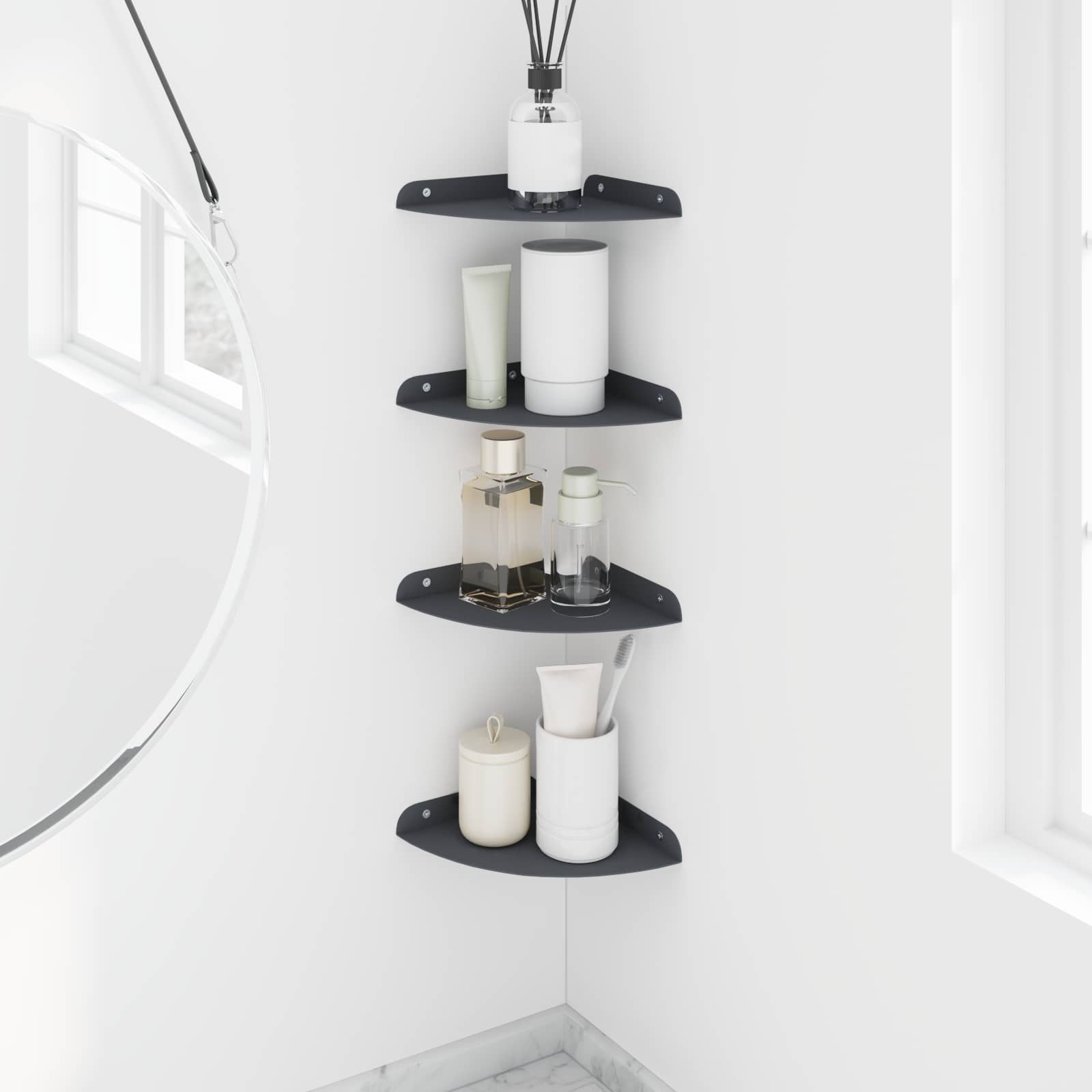 Schwebendes Regal mit Regal 4 pcs Anthrazit 18 x 18 x 2 cm