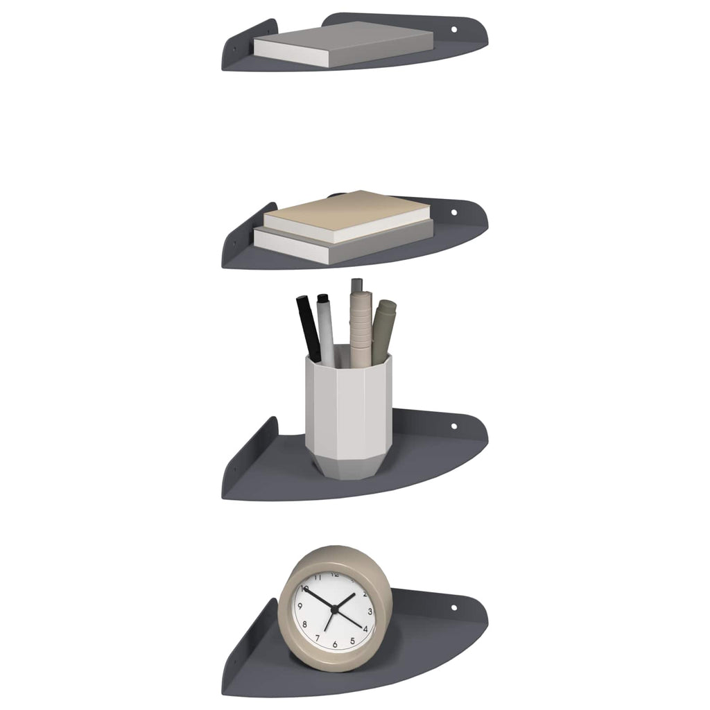 Schwebendes Regal mit Regal 4 pcs Anthrazit 18 x 18 x 2 cm