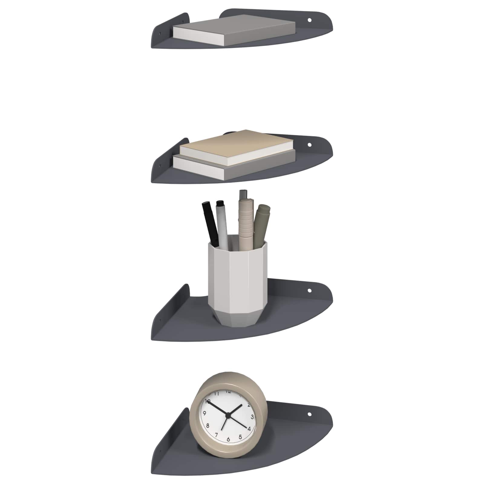 Schwebendes Regal mit Regal 4 pcs Anthrazit 18 x 18 x 2 cm
