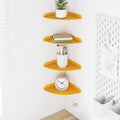 Schwebendes Regal mit Regal 4 pcs Senfgelb 18 x 18 x 2 cm