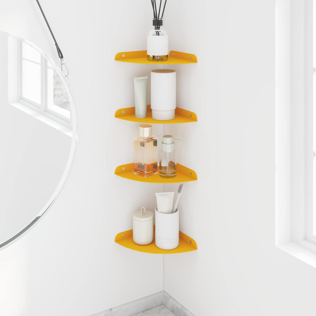 Schwebendes Regal mit Regal 4 pcs Senfgelb 18 x 18 x 2 cm
