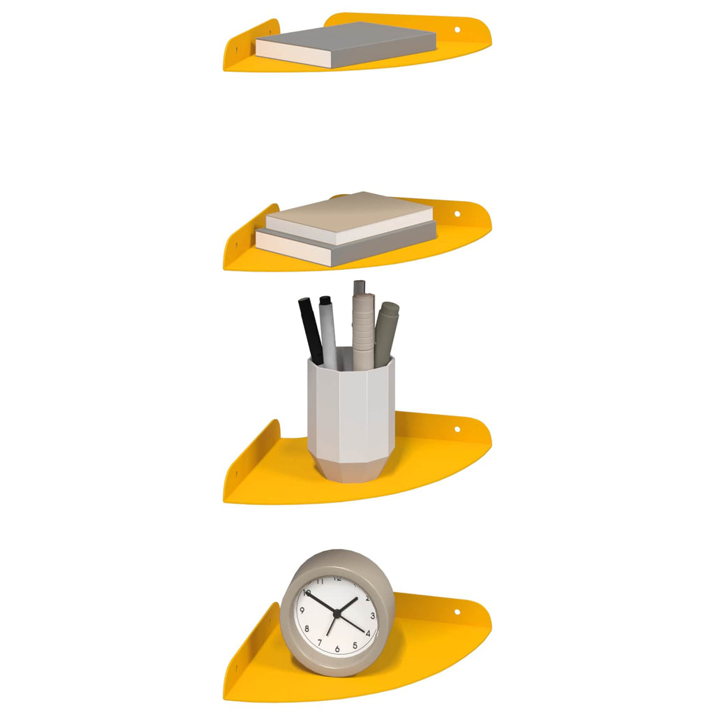 Schwebendes Regal mit Regal 4 pcs Senfgelb 18 x 18 x 2 cm