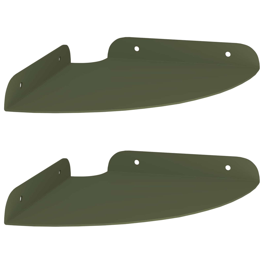 Schwebendes Regal mit Regal 2 pcs Olive Grün 18 x 18 x 2 cm