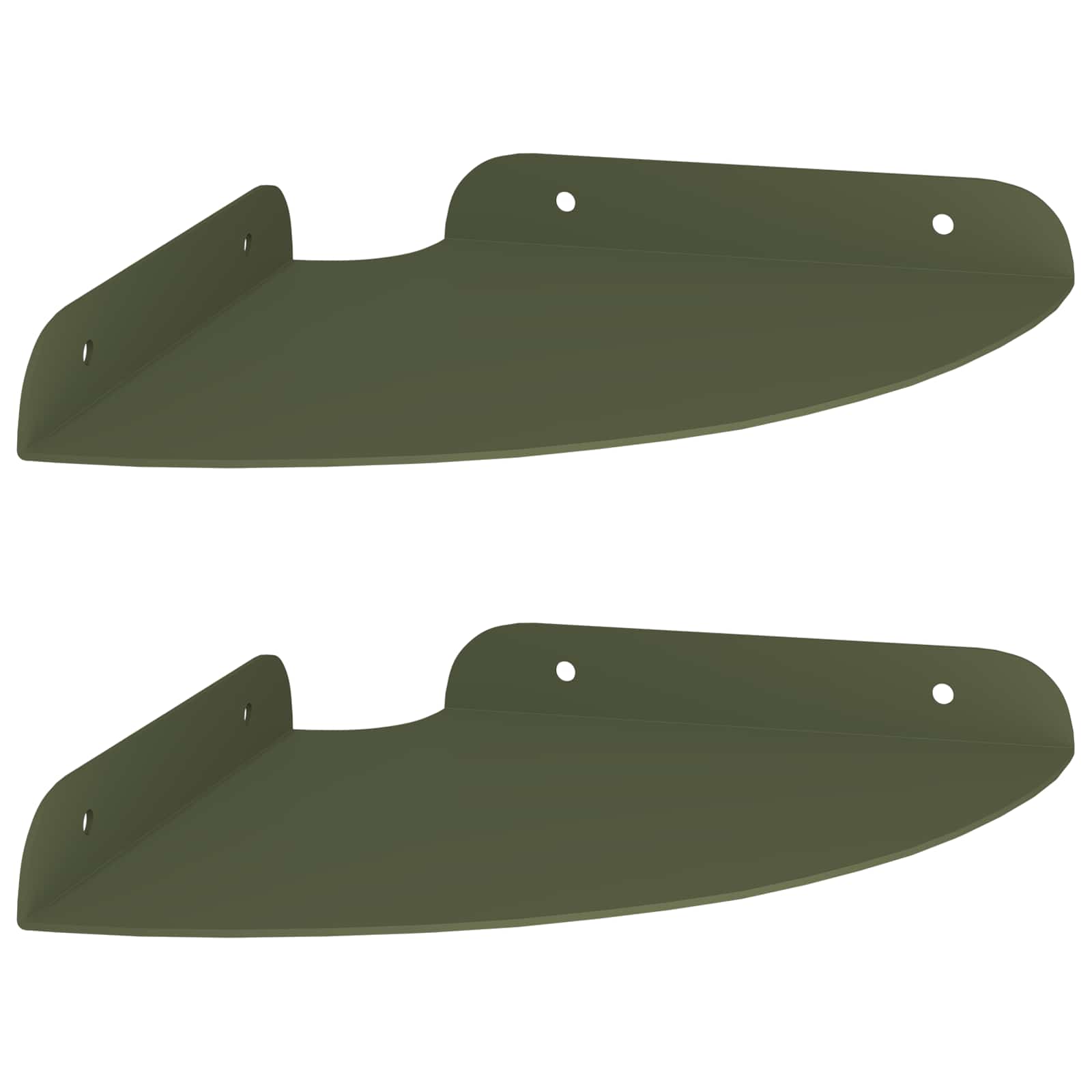 Schwebendes Regal mit Regal 2 pcs Olive Grün 18 x 18 x 2 cm