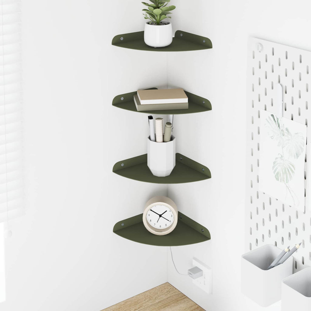 Schwebendes Regal mit Regal 4 pcs Olive Grün 18 x 18 x 2 cm