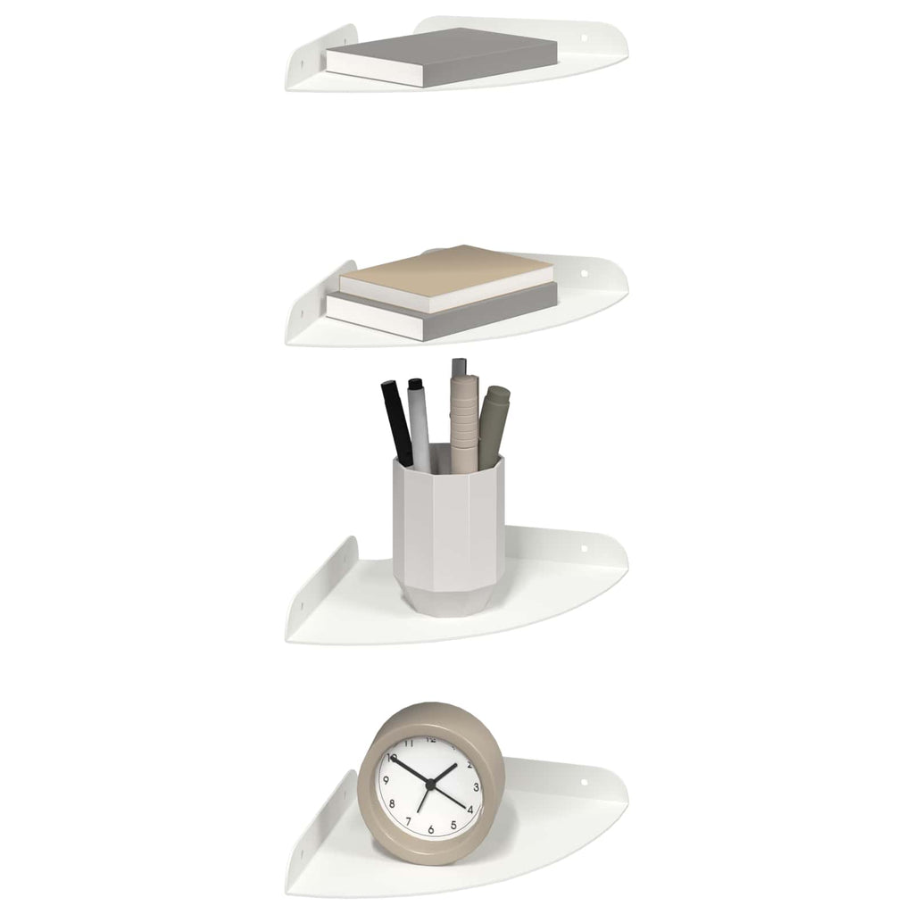 Schwebendes Regal mit Regal 4 pcs Weiß 18 x 18 x 2 cm