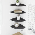 Schwebendes Regal mit Regal 4 pcs Schwarz 24 x 24 x 2 cm