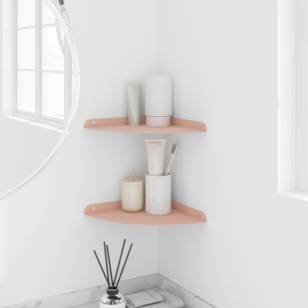 Schwebendes Regal mit Regal 2 pcs Rosa 24 x 24 x 2 cm