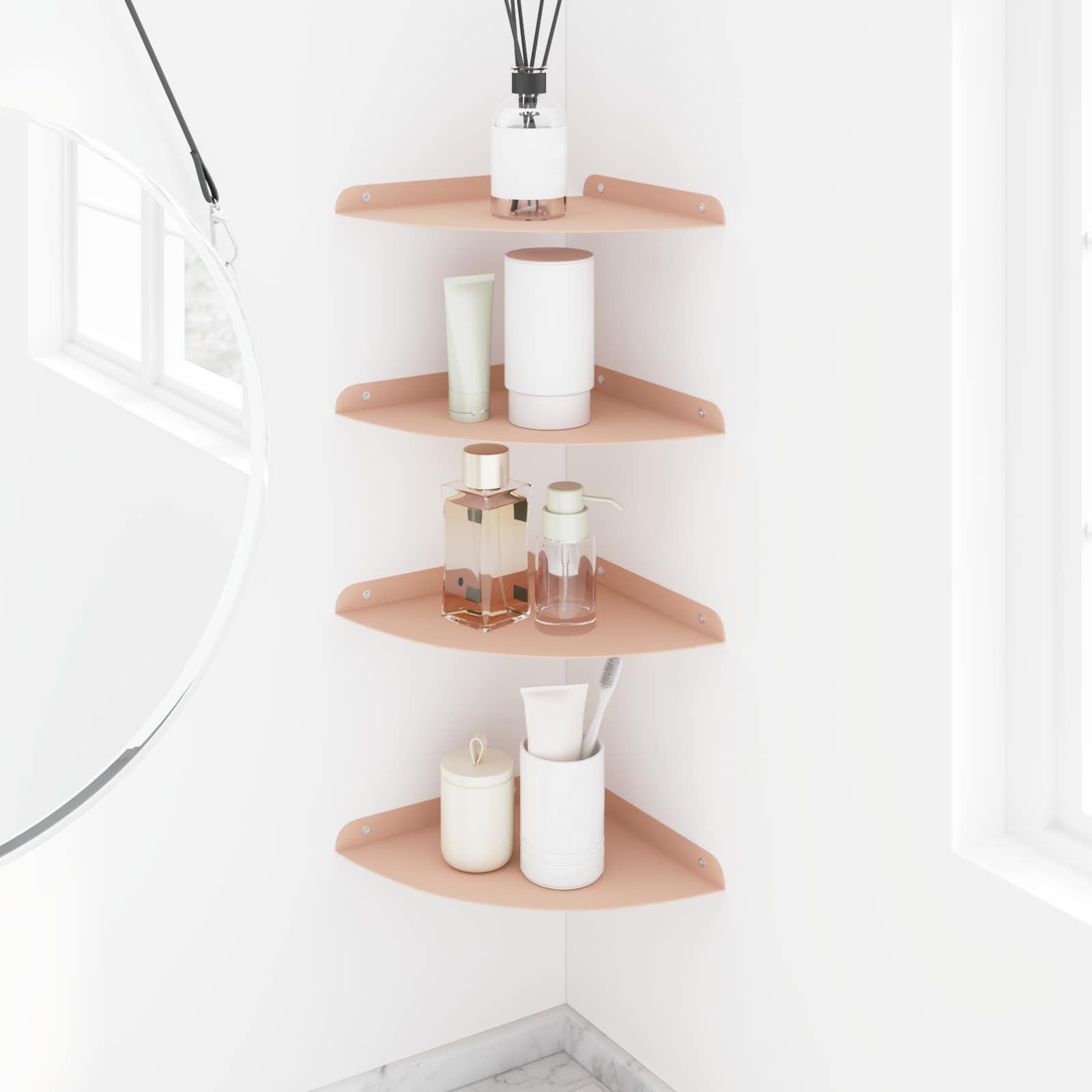 Schwebendes Regal mit Regal 4 pcs Rosa 24 x 24 x 2 cm