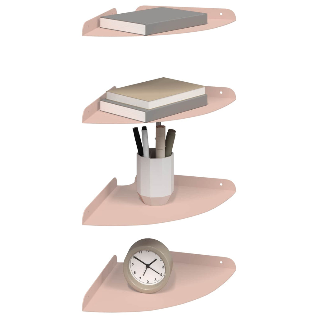 Schwebendes Regal mit Regal 4 pcs Rosa 24 x 24 x 2 cm