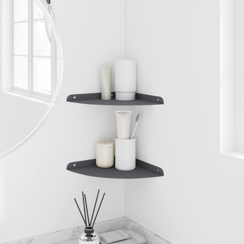 Schwebendes Regal mit Regal 2 pcs Anthrazit 24 x 24 x 2 cm