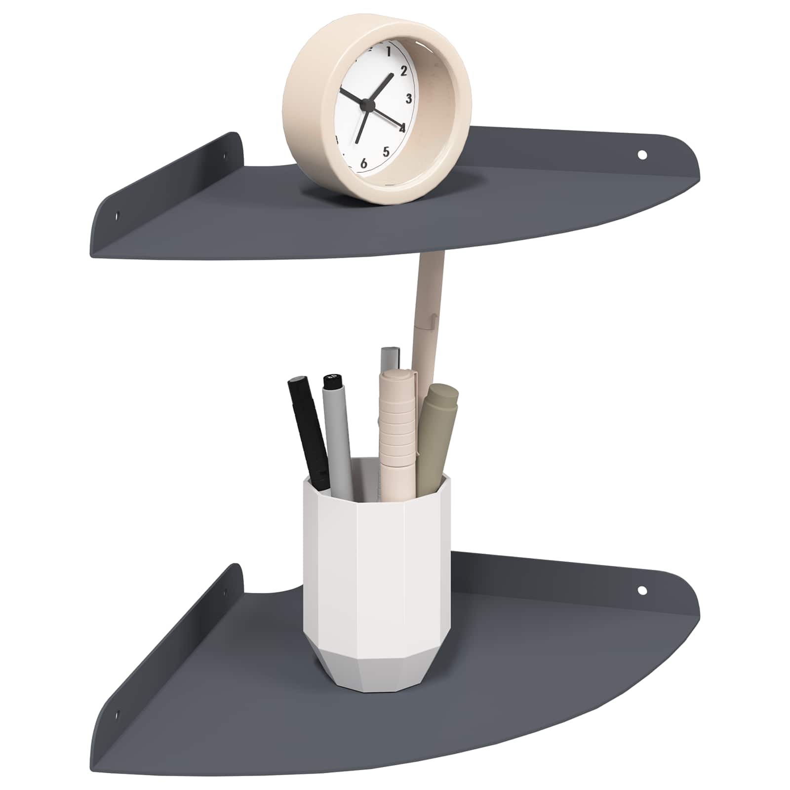 Schwebendes Regal mit Regal 2 pcs Anthrazit 24 x 24 x 2 cm