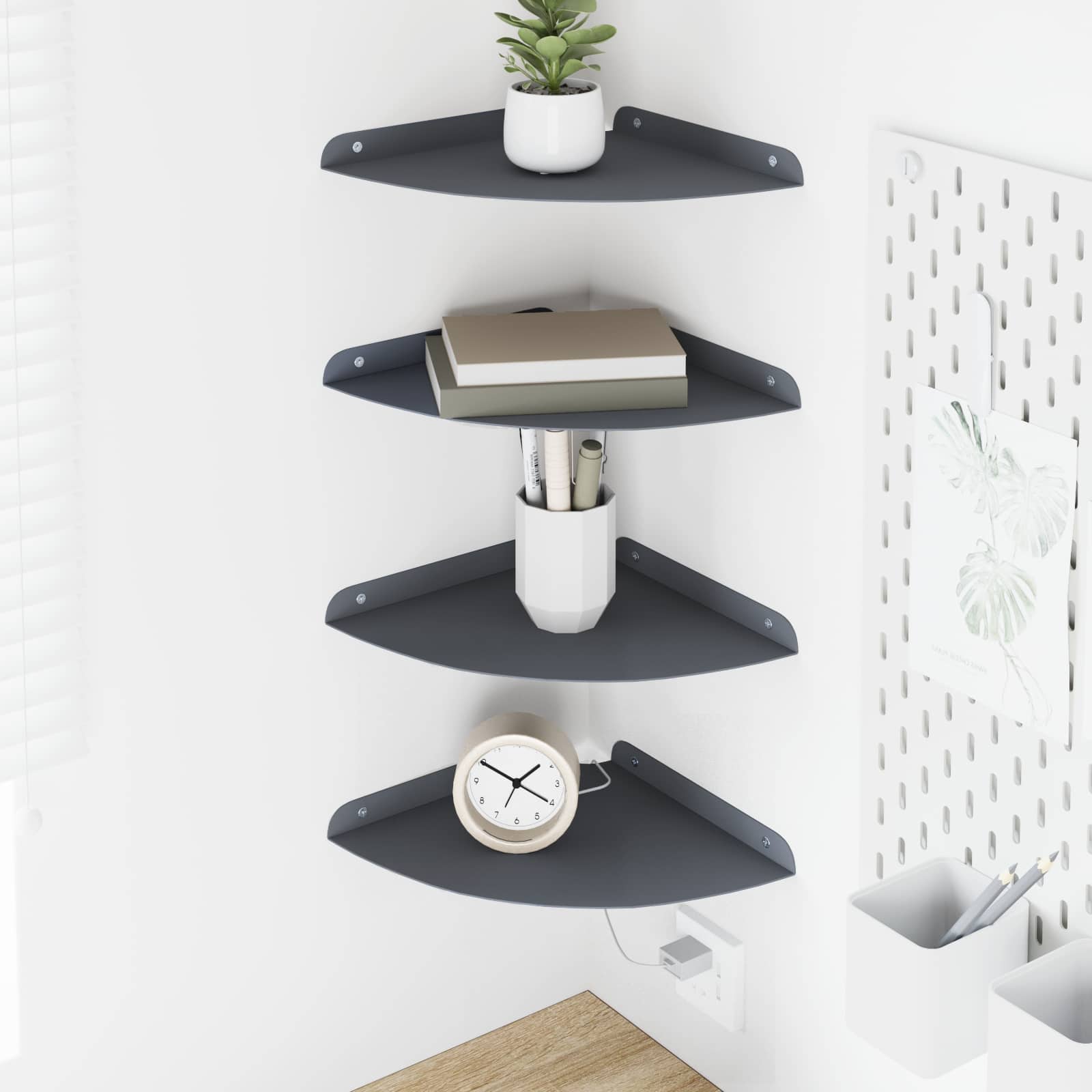Schwebendes Regal mit Regal 4 pcs Anthrazit 24 x 24 x 2,3 cm