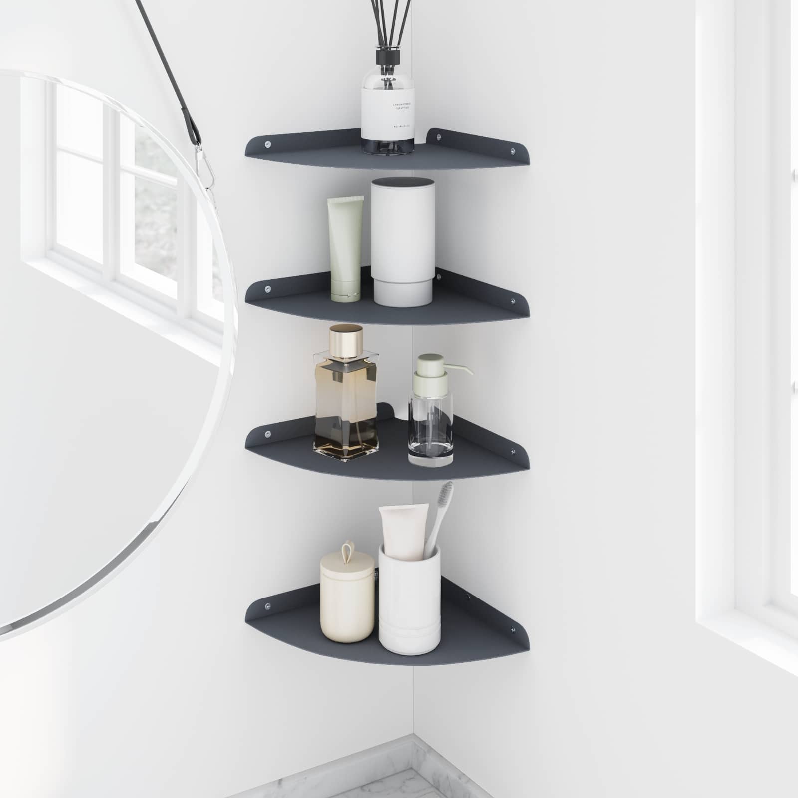 Schwebendes Regal mit Regal 4 pcs Anthrazit 24 x 24 x 2,3 cm